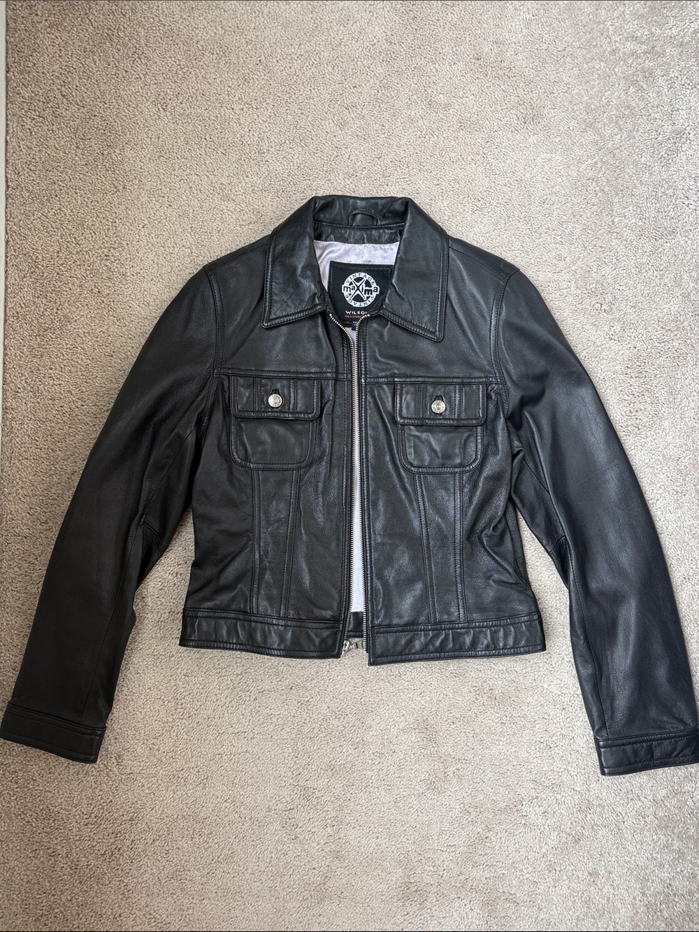 Wilsons Vintage Maxima Black Leather Jacket